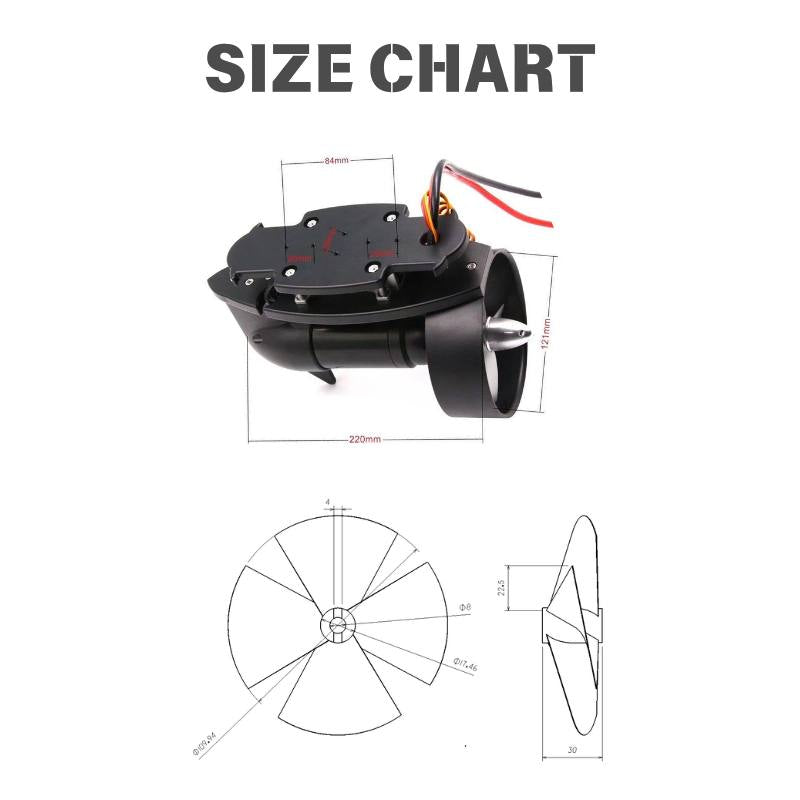 TD20E Unterwasserstrahlruder aus Metall mit ESC 1200W 20KG | Hobbywater