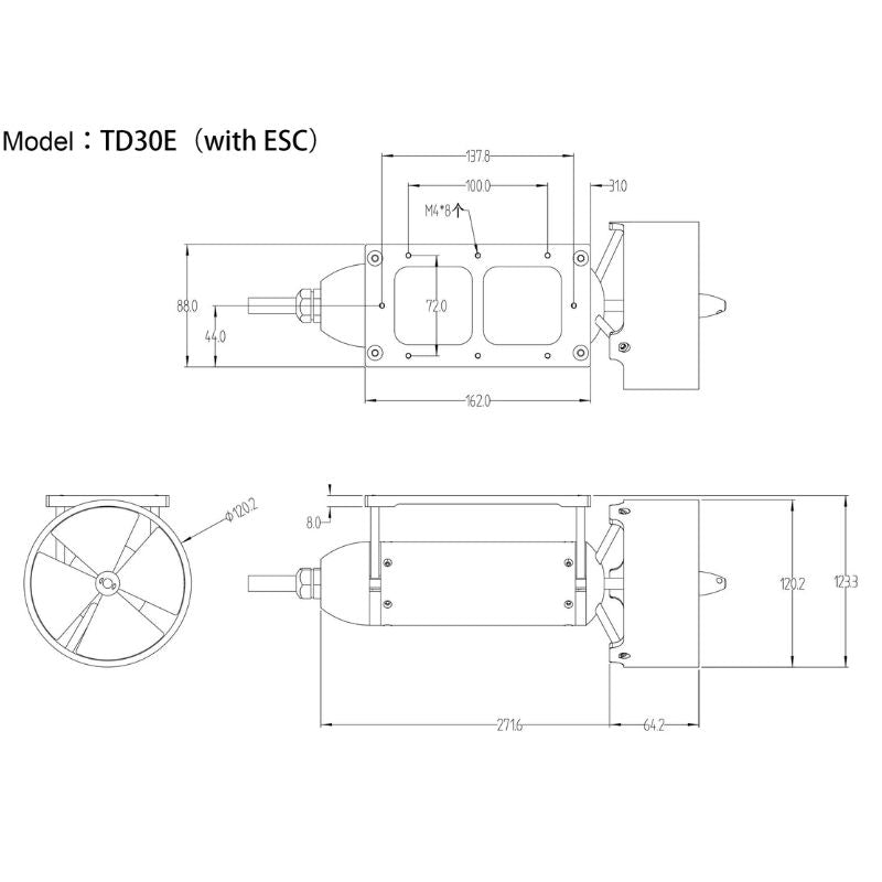 TD30E  50V 1900W 30KG Underwater Thruster