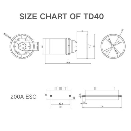 TD40 50V 40Kg Ganzmetall-Unterwasserstrahlruder | Hobbywater