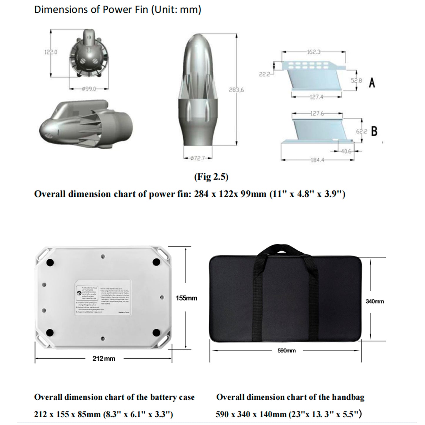 TL99240B Electric Fin Kit 24v 240W 8kg Underwater  Thruster