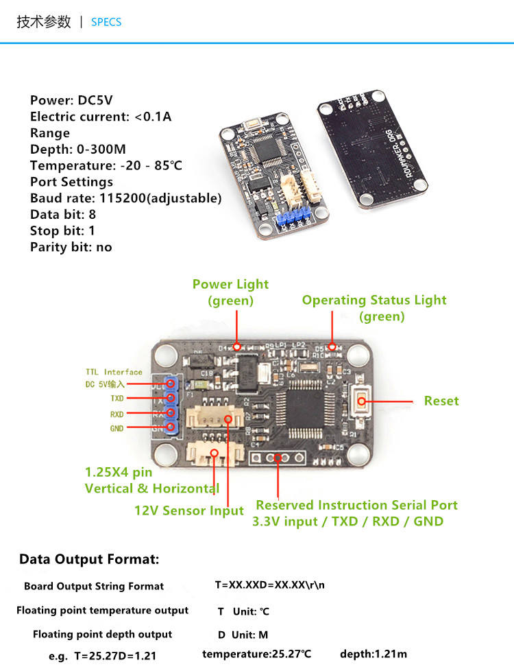 Rovmaker OpenROV AUV Depth Sensor Development Solver Board
