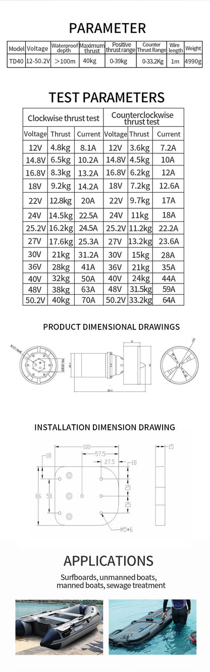 TD40E 50V Underwater Thruster